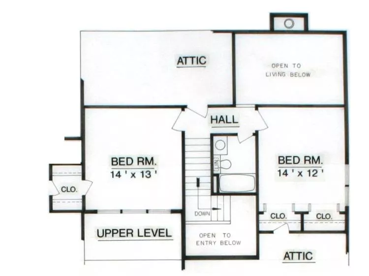 Upper level floor plan